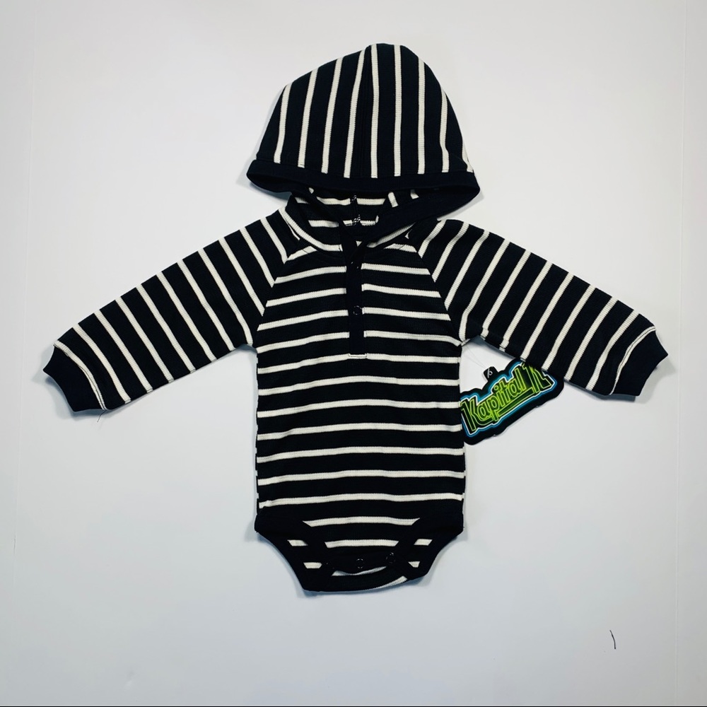 Kapital K - Baby Striped Thermal Hooded Body Suit